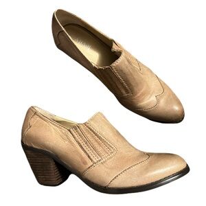 Levity Daisy Mae Leather Ankle Boots Natural Tan 8